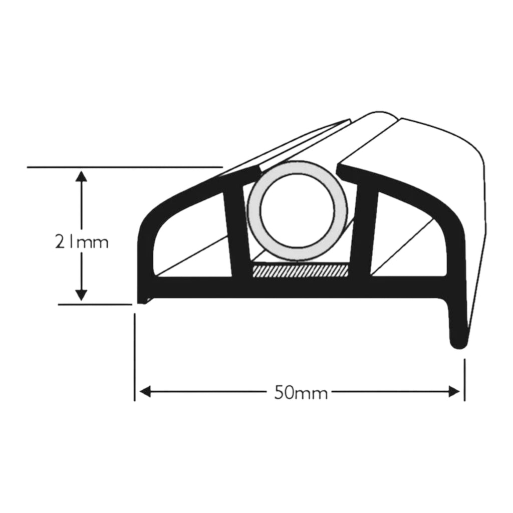 Boat D Fender Rubbing Strake 50MM Base Black With Blue Insert