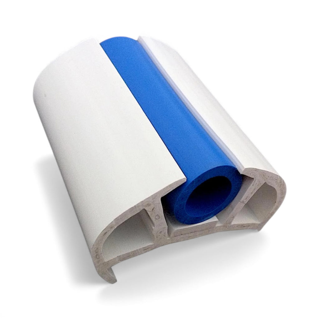 Boat D Fender Rubbing Strake 50MM Base White With Blue Insert