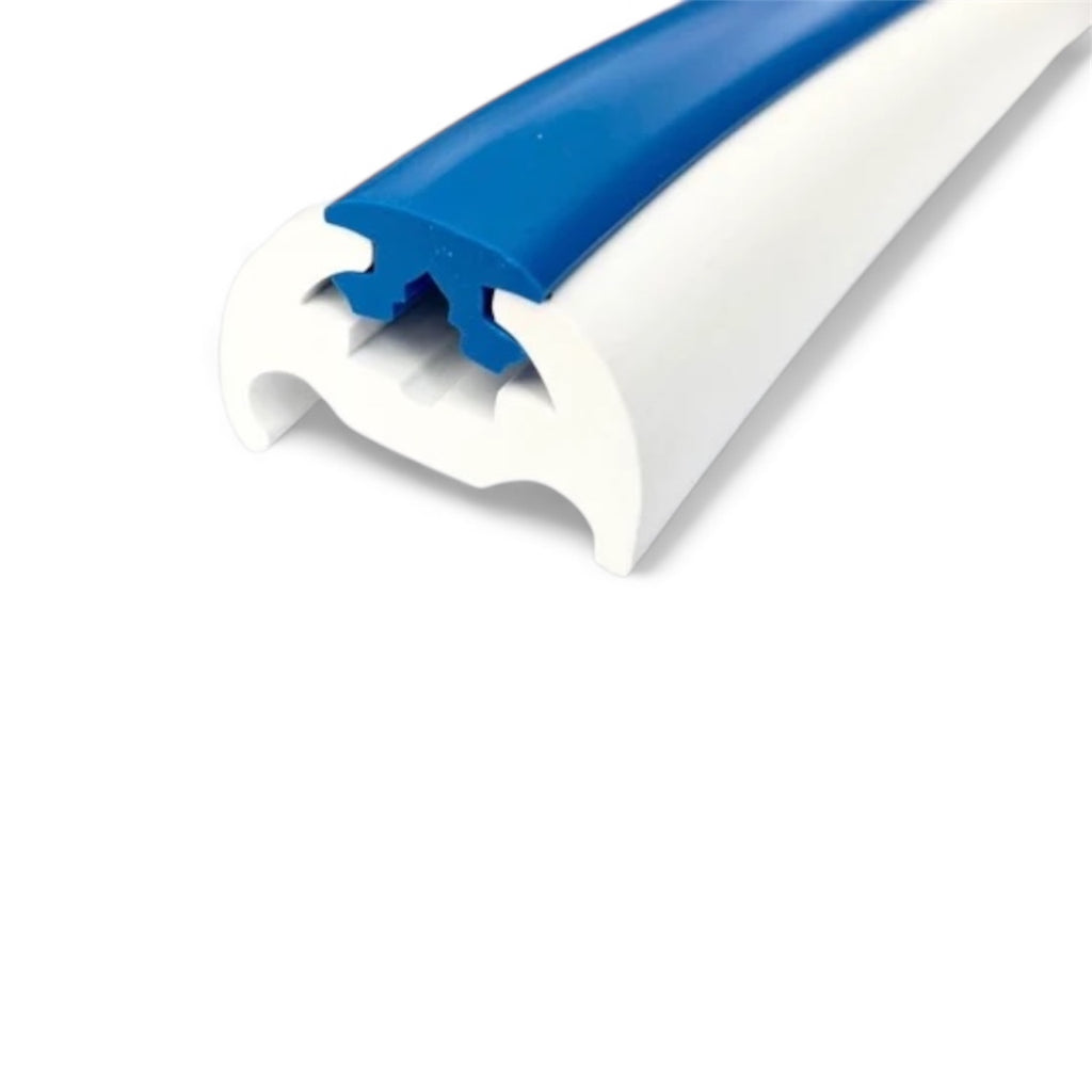 Marine Boat D Fender Rubbing Strake 36MM White with Blue Insert