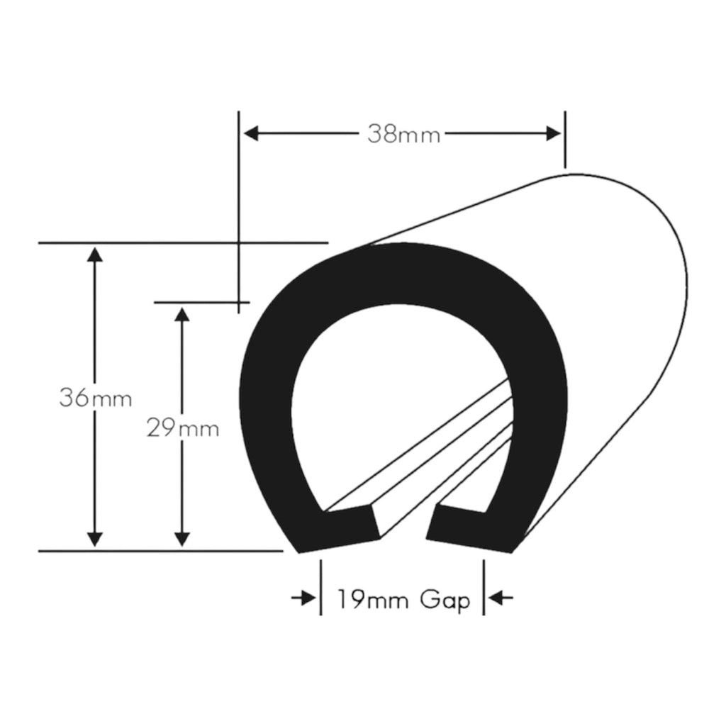 U Fender 19MM Flange Boat Rubbing Strake Black