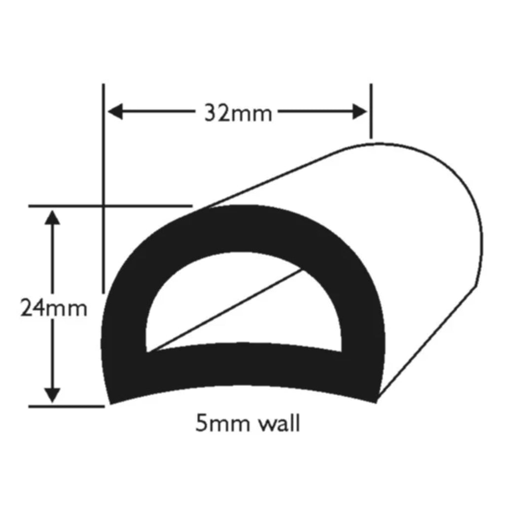 Boat D Fender 32MM Wide Rubbing Strake