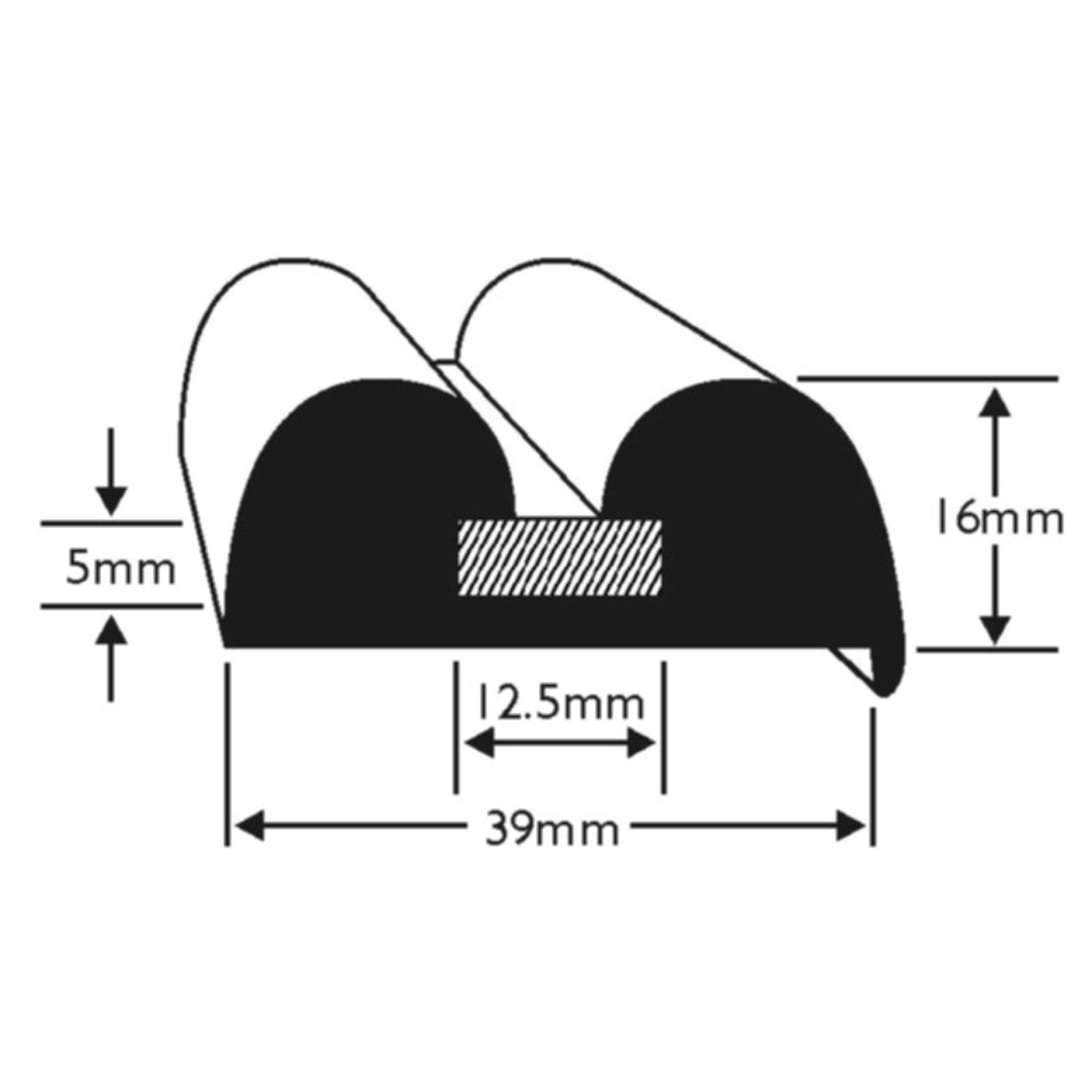 Boat B Fender 39MM Wide Rubbing Strake Black
