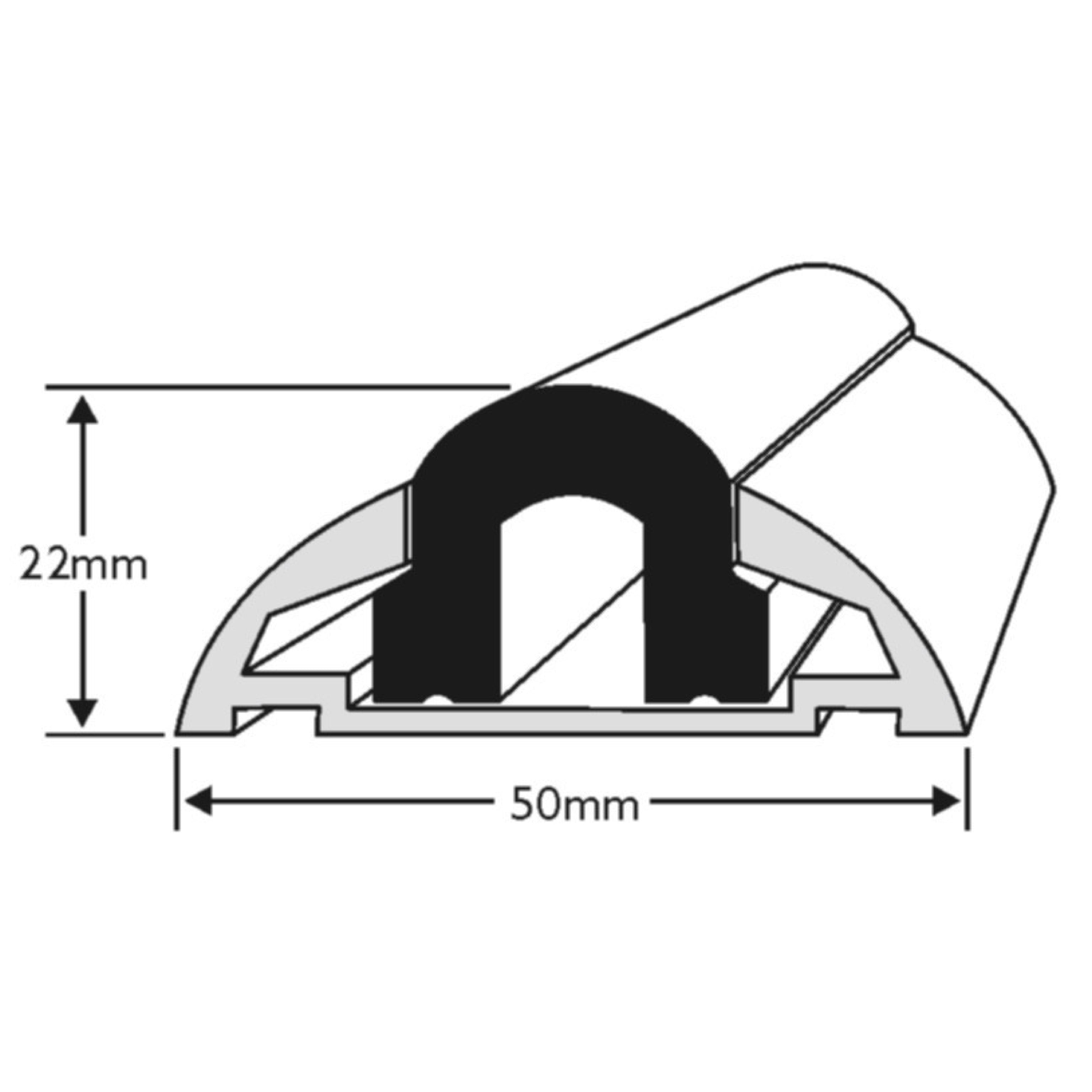 Boat Aluminium Fender Rubbing Strake 50MM Base Base & Black insert 3.65 Metre Length