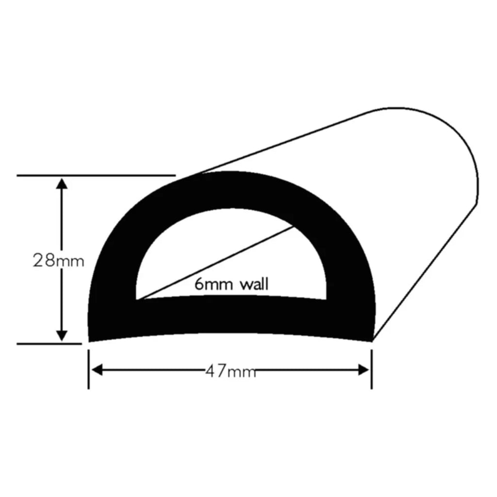 Boat D Fender 47MM Wide Rubbing Strake