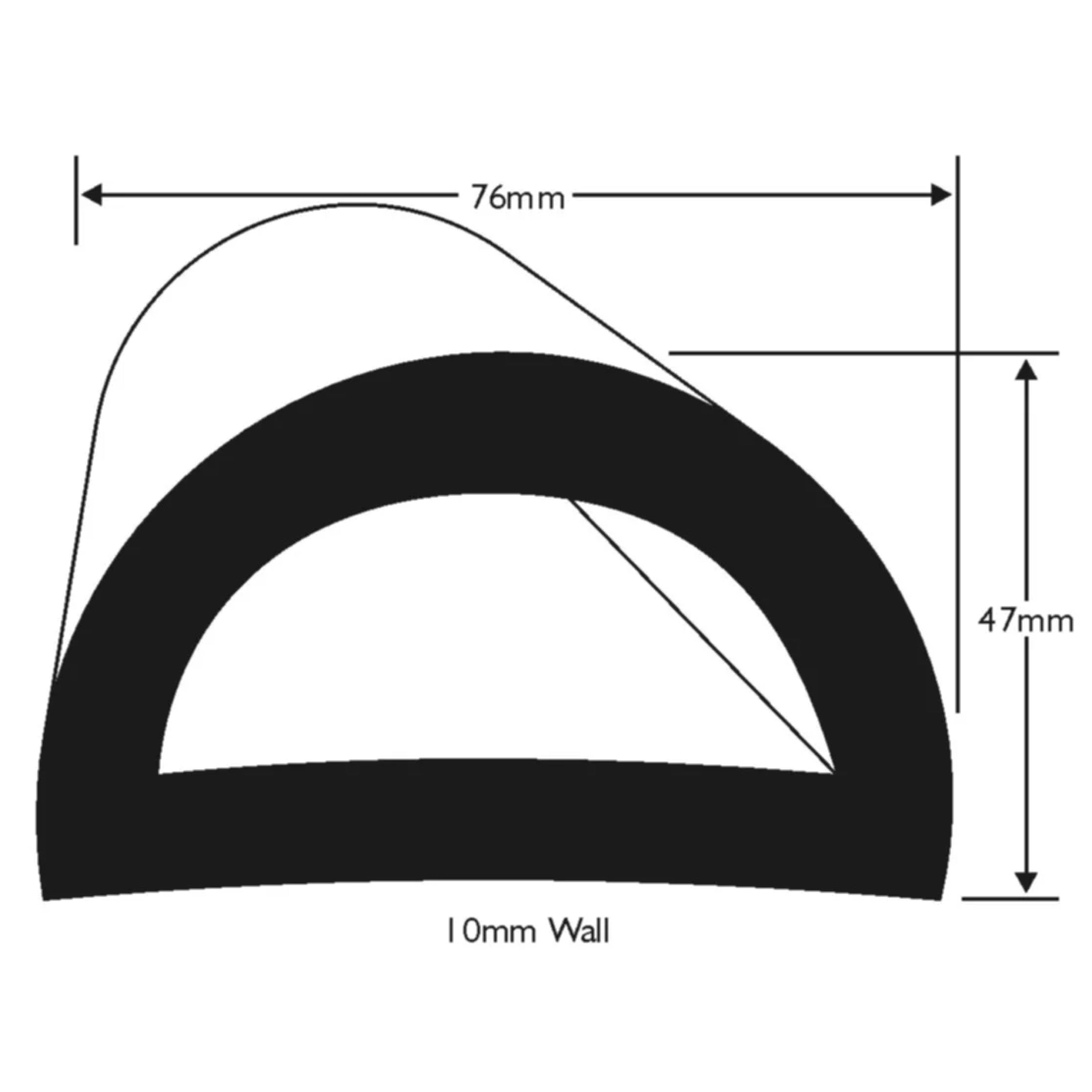 Boat D Fender 76MM Wide Rubbing Strake