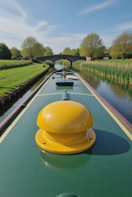 Yellow Narrowboat Mushroom Roof Vent 6" X 4" Canal, River, Narrow Boat Ventilation
